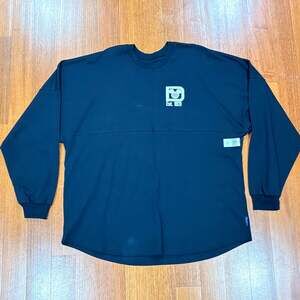 Disney Parks Disneyland Resort Spellout Black Spirit Jersey Long Sleeve Shirt XL